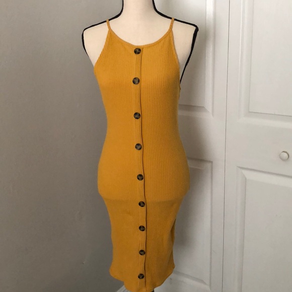 NWT DEREK HEART YELLOW DRESS